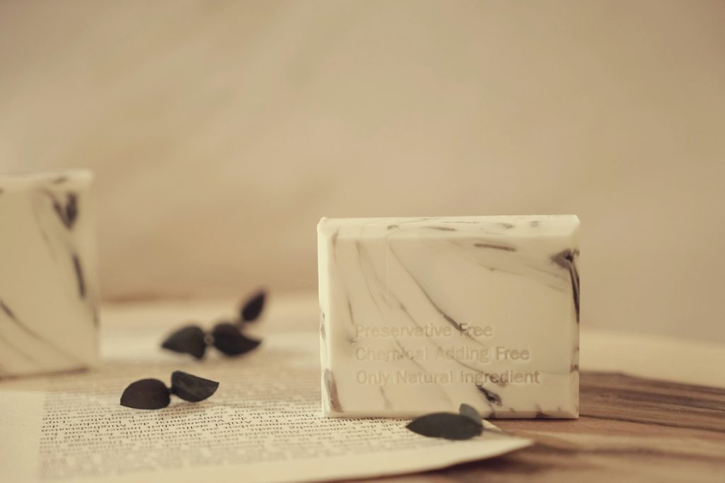 Minimal photo of a natural handmade soap bar.