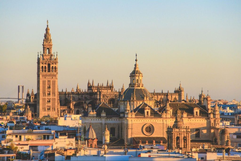 Seville skyline with cathedral and Giralda tower