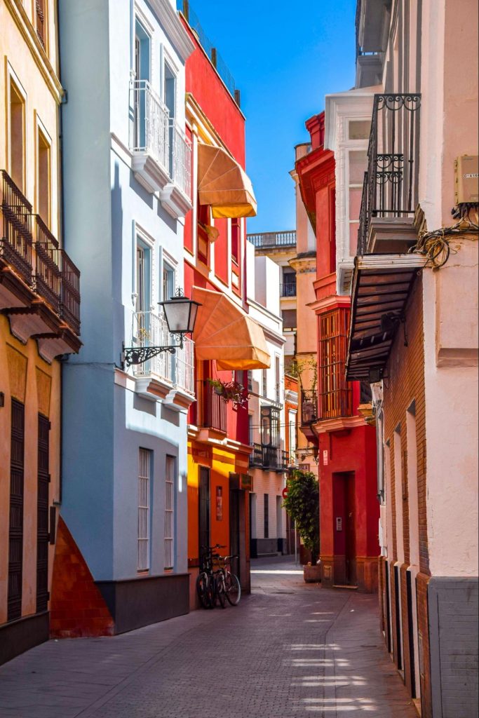 Colourful residential street in Seville