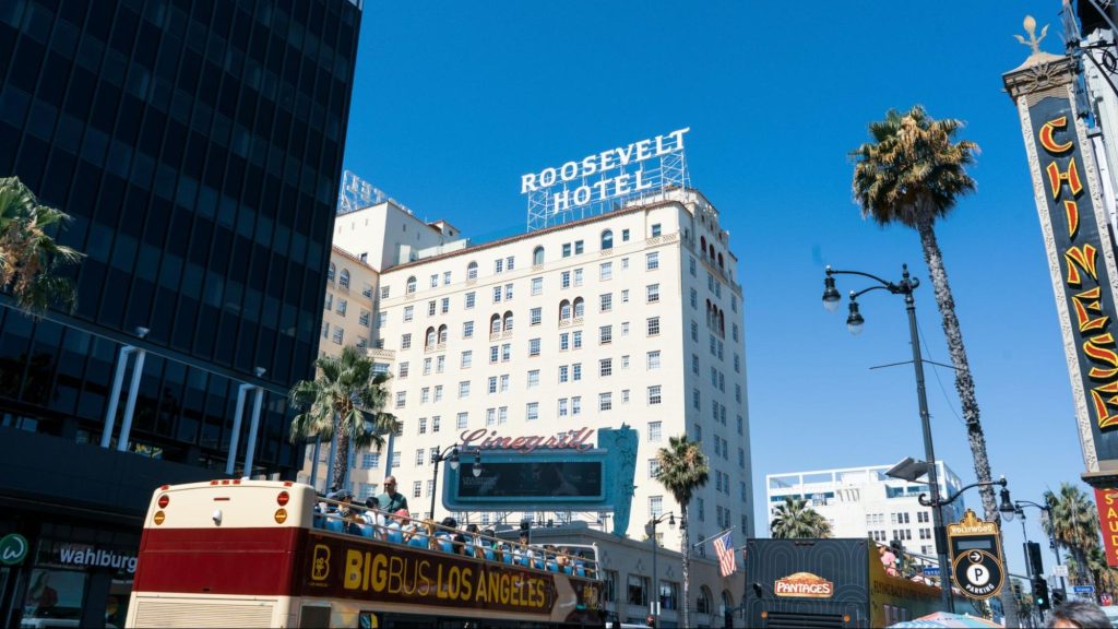 Historic Hollywood Roosevelt Hotel on Hollywood Boulevard